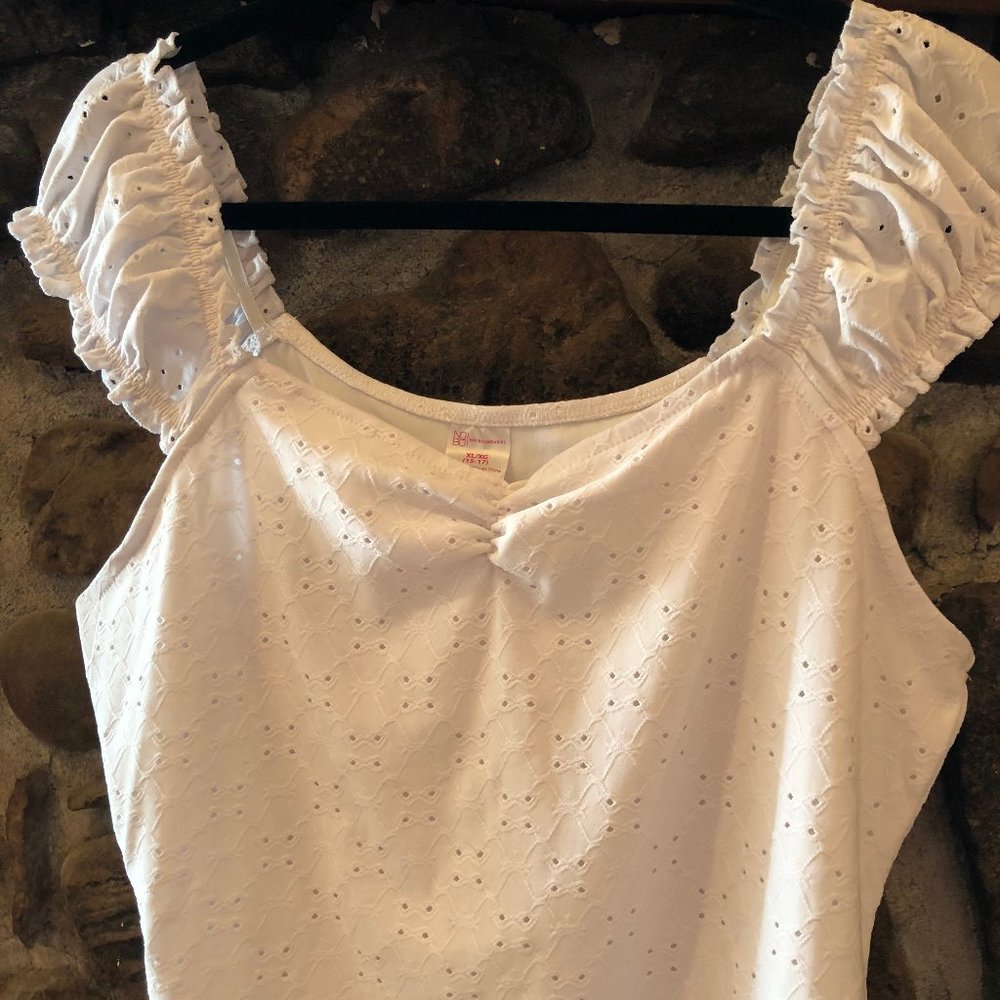 💜 White cute tank top  (X-Large)